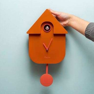 2 Tone Orange Cuckoo Clock - stoneandbeige