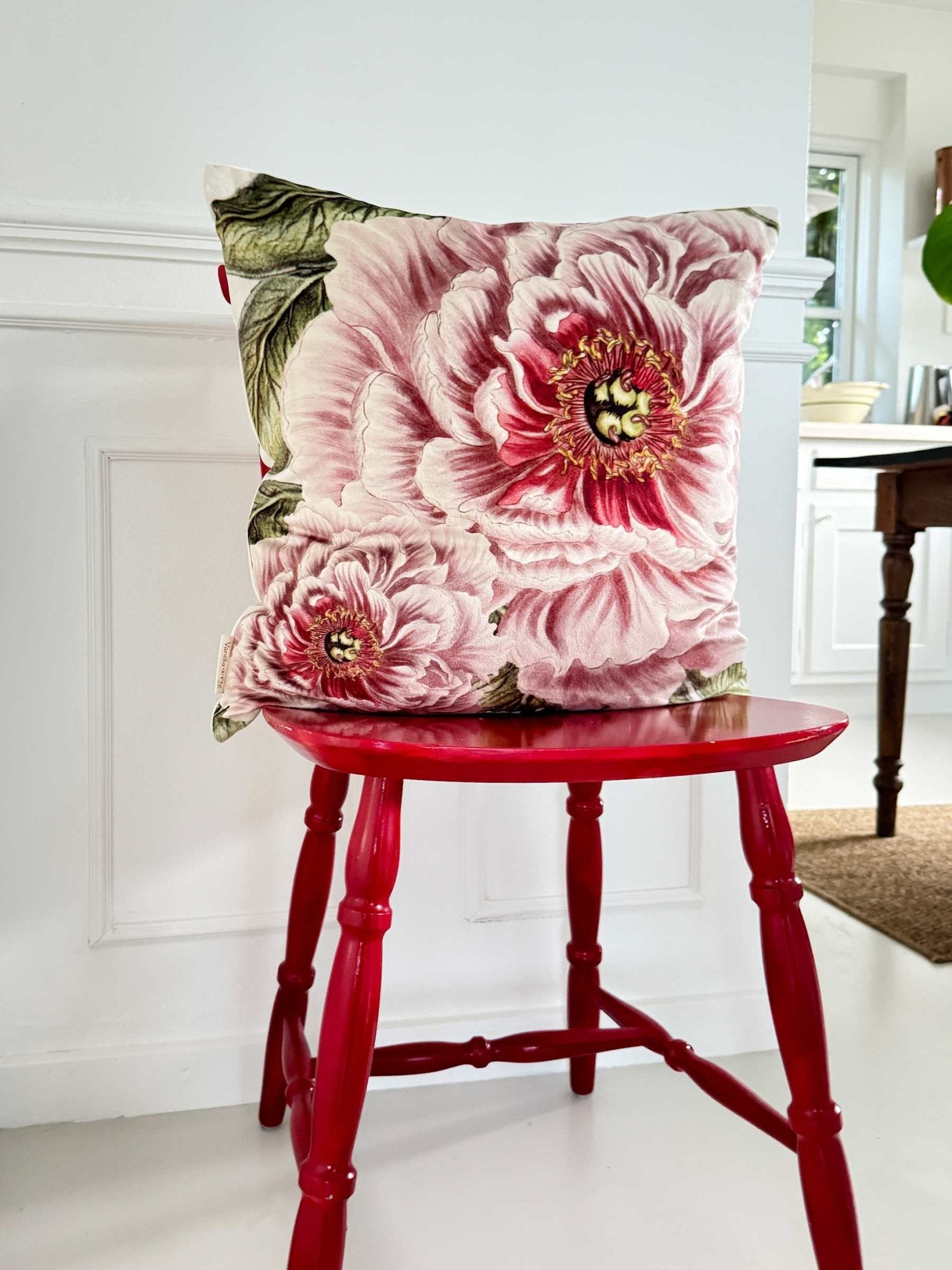 Blossom Peony Red/Pink Flower Cushion - stoneandbeigeBlossom Peony Red/Pink Flower Cushion