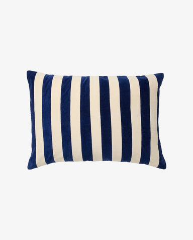 Blue & Ivory Stripe Cushion - stoneandbeige