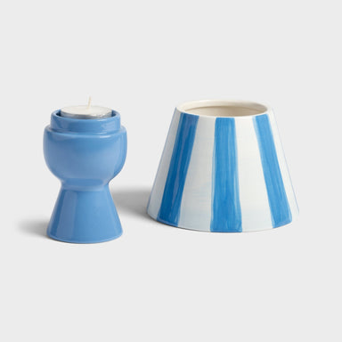 Blue Pin Stripe T - Light Holder - stoneandbeige
