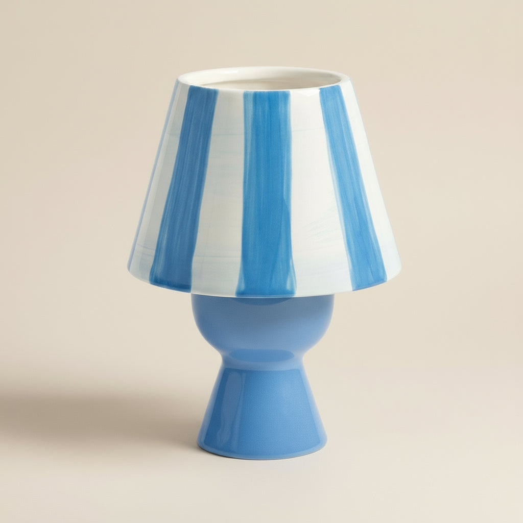 Blue Pin Stripe T - Light Holder - stoneandbeige