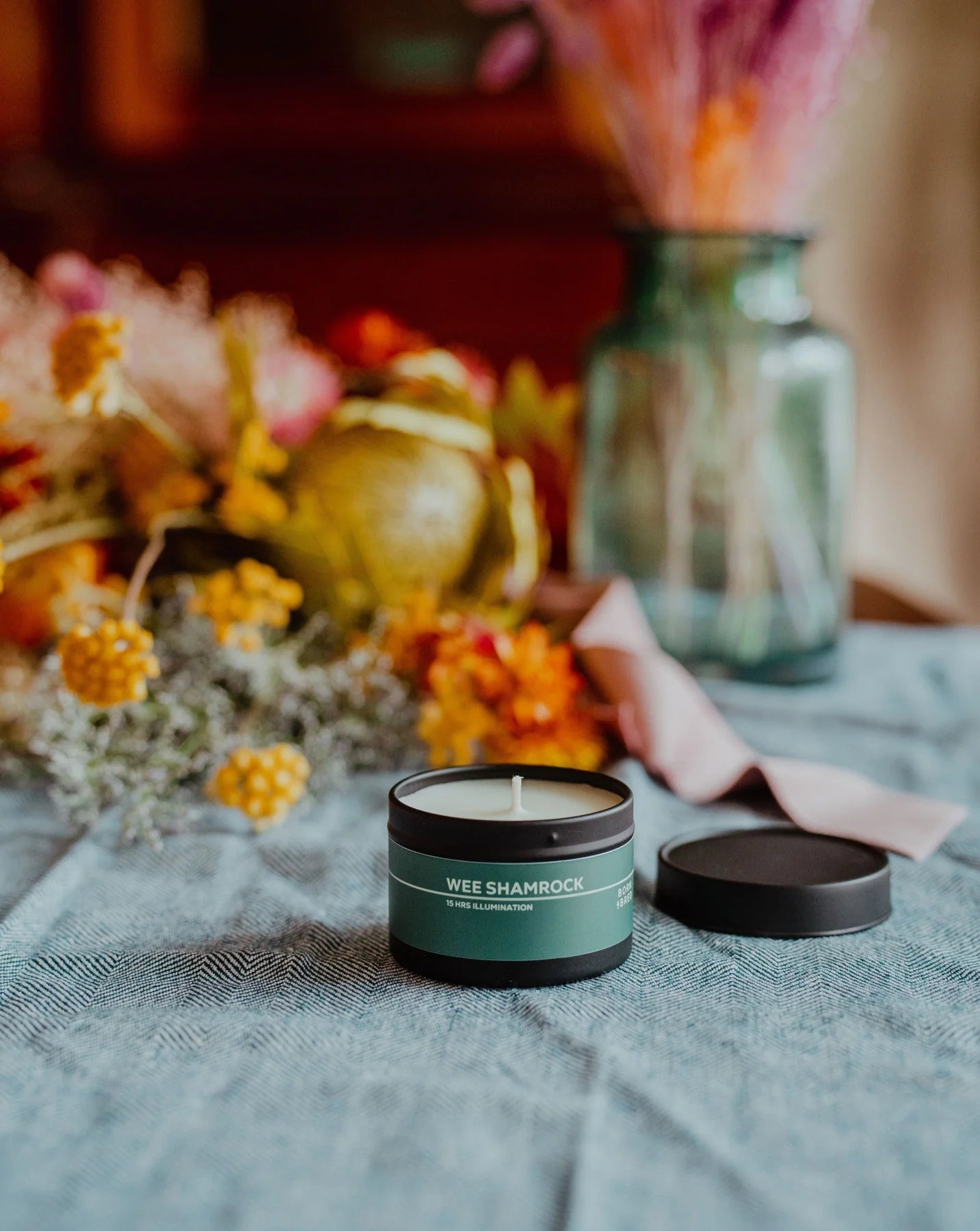 BORN & BRED - Wee Shamrock Tin Candle - stoneandbeige