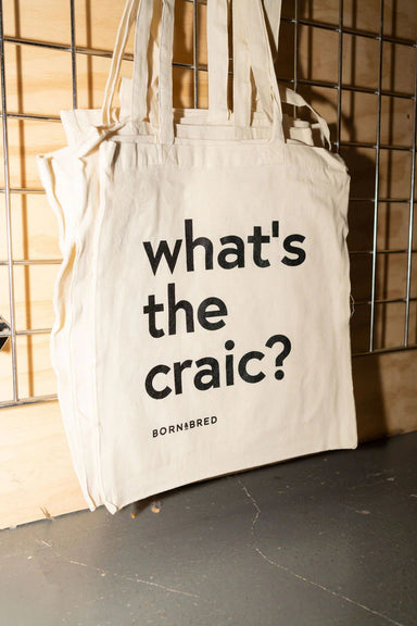 What's The Craic Stylish Tote Bag BY BORN & BRED - stoneandbeige #reuseable bag to carry your items#