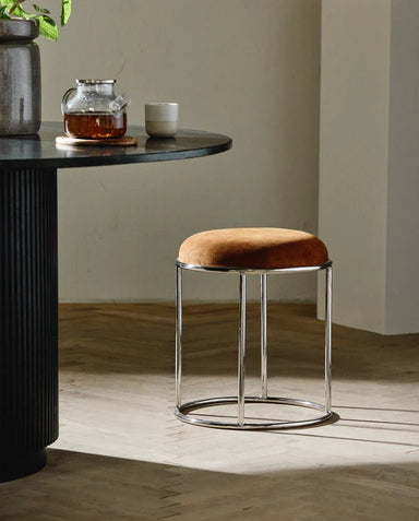 Brown Leather Stool - stoneandbeige