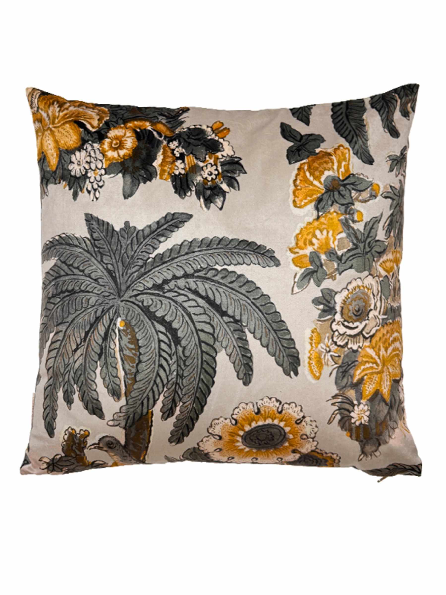 Green Palm Velvet Cushion