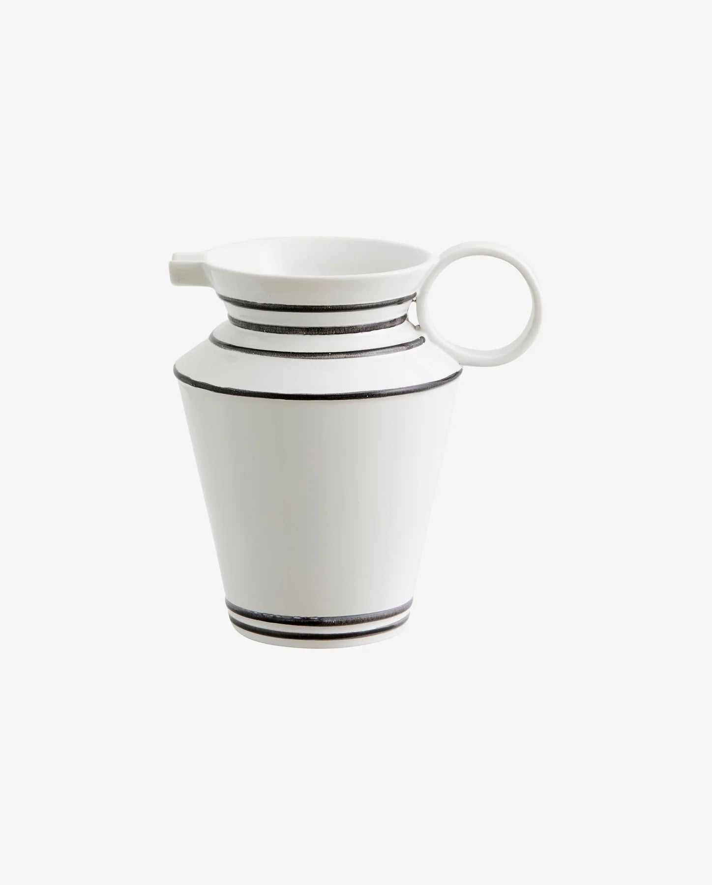Classic White Pin Stripe Jug - stoneandbeige