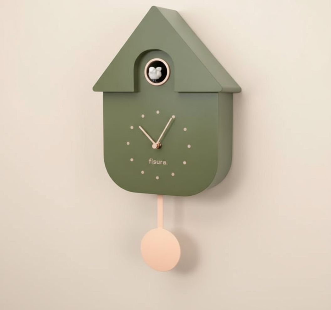 Green Cuckoo Clock - Classic Timepiece with a Twist! - stoneandbeigeGreen Cuckoo Clock - Classic Timepiece with a Twist!stoneandbeige
