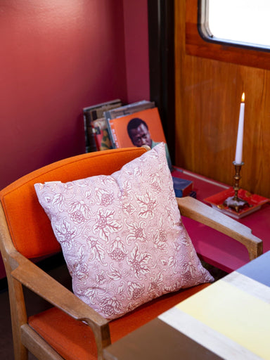 Cotton Baby Pink Paisley Cushion - stoneandbeige