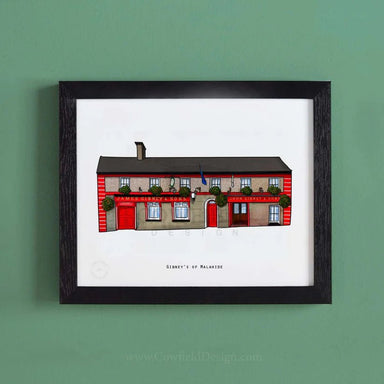COWFIELD Illustrated Gibney’s Of Malahide Pub - stoneandbeige