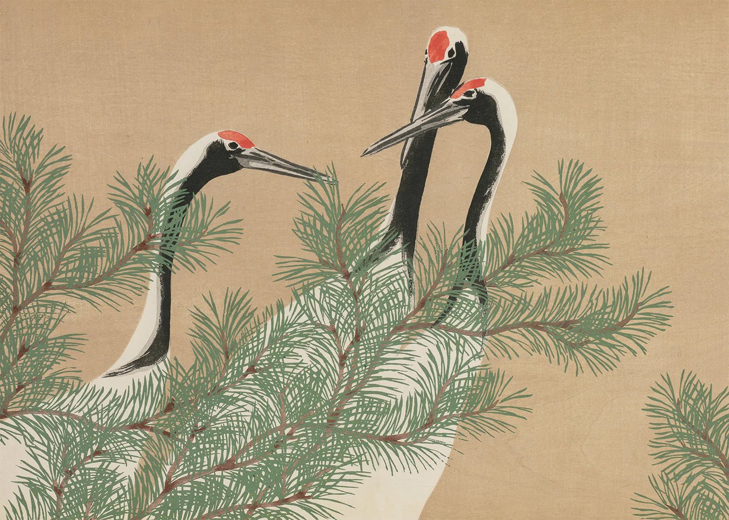 Cranes Art Print By Kamisaka Sekka - stoneandbeige