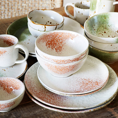 Deep Red and White Tone Stoneware Mug - stoneandbeige