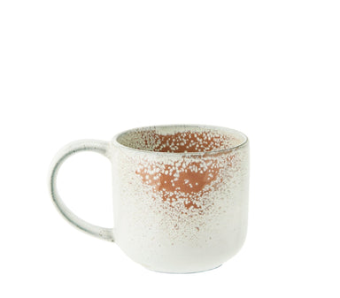 Deep Red and White Tone Stoneware Mug - stoneandbeige