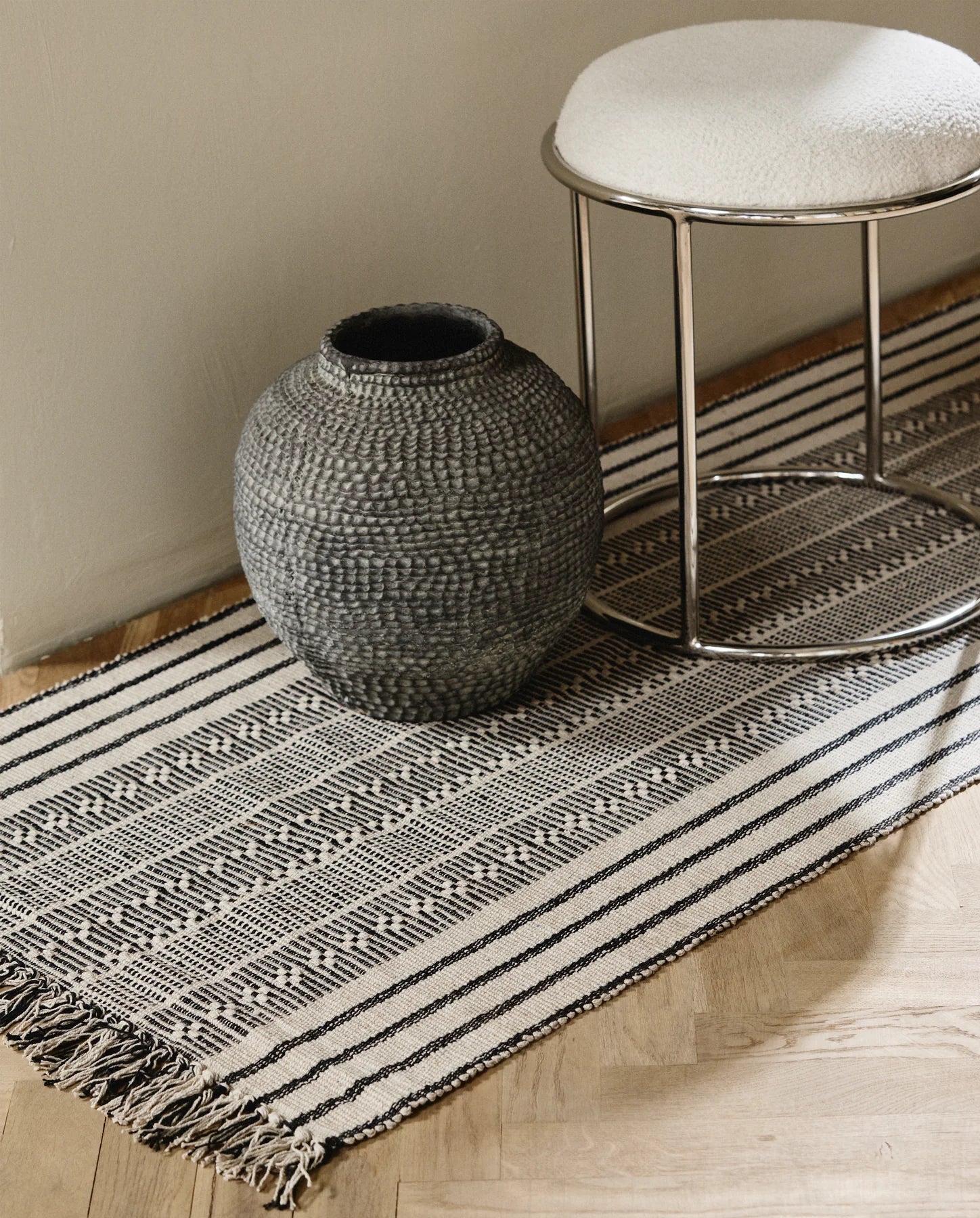 Handcrafted Textured Cement Pot - stoneandbeige