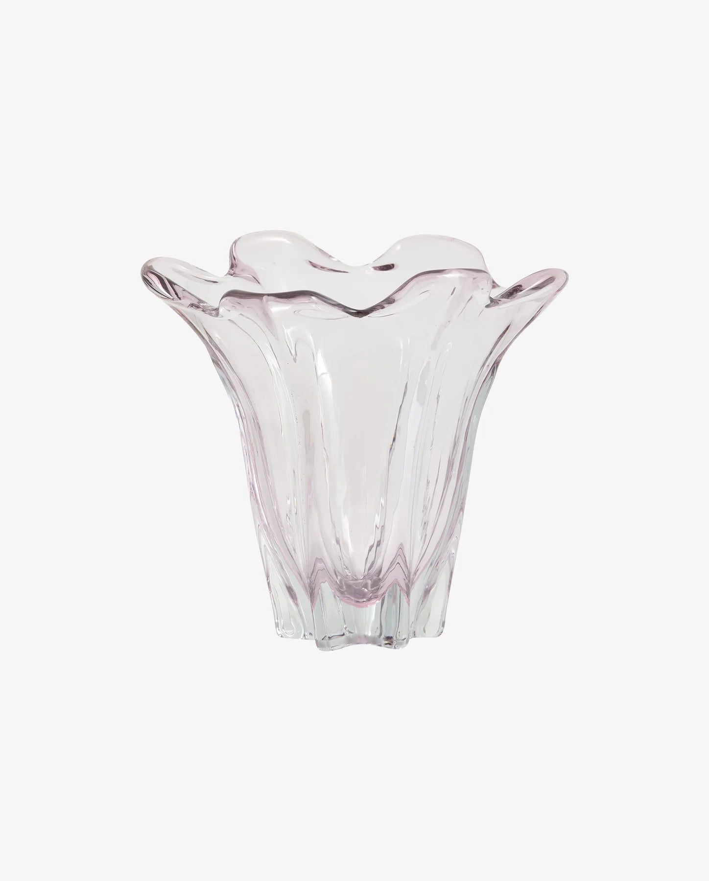 Handmade Pink Tone Shaped Glass Vase - stoneandbeige
