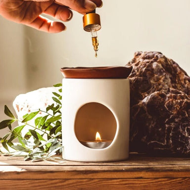 Handmade Rust Ceramic Oil Burner - stoneandbeige