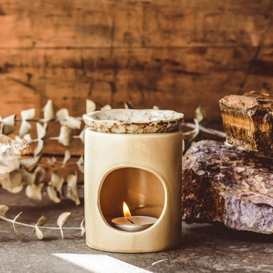 Handmade Speckled Ceramic Oil Burner - stoneandbeige