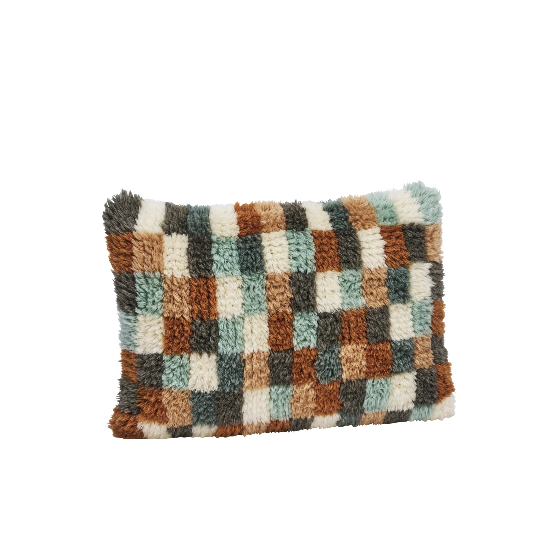 HandWoven Wool Squared Cushion - stoneandbeigeHandWoven Wool Squared Cushion