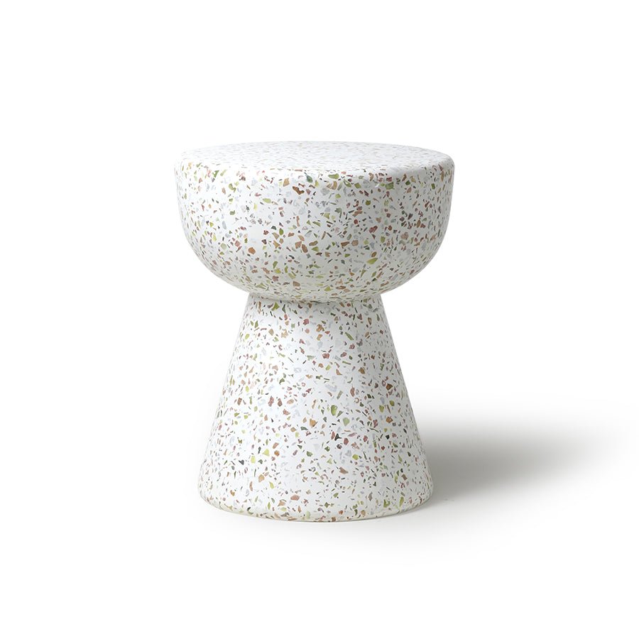 HKLIVING Beige Terrazzo Side Table - stoneandbeige