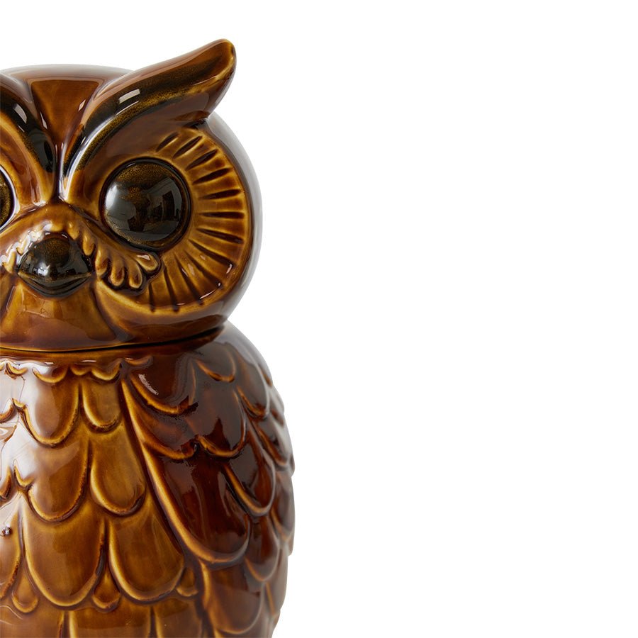 HKLIVING Ceramic Owl Jar - stoneandbeige