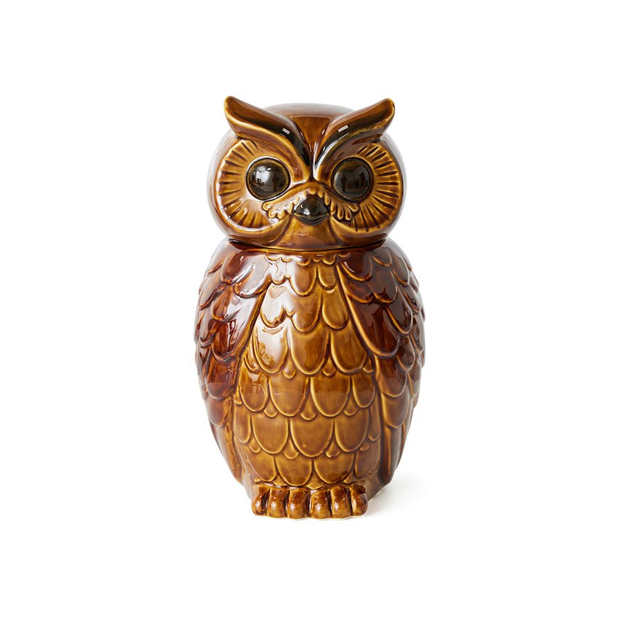 HKLIVING Ceramic Owl Jar - stoneandbeige