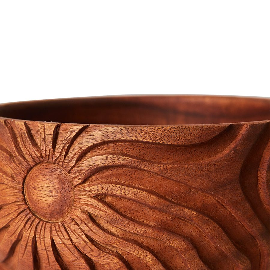 HKLIVING Hand - Carved Wooden Serving Bowl - stoneandbeige