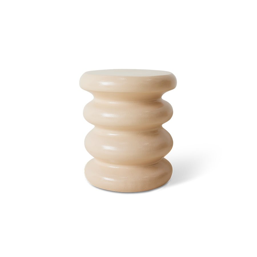 HKLIVING Matt Cream Terracotta Side Table - stoneandbeige