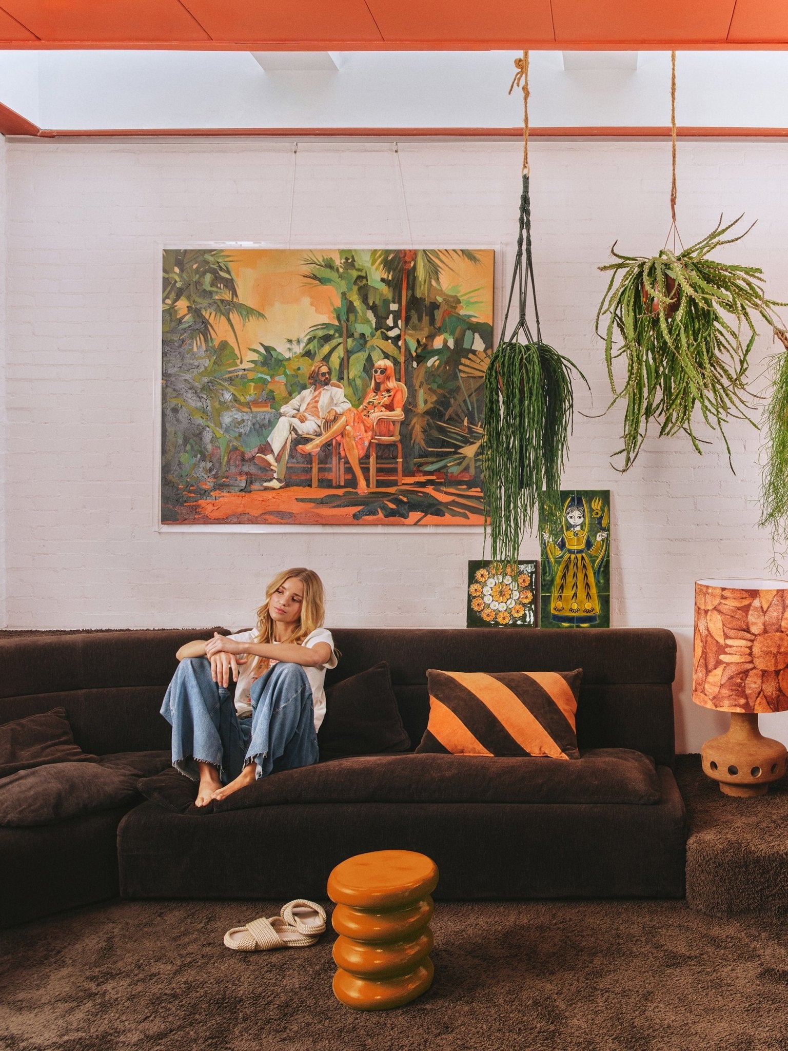 HKLIVING Matt Cream Terracotta Side Table - stoneandbeige