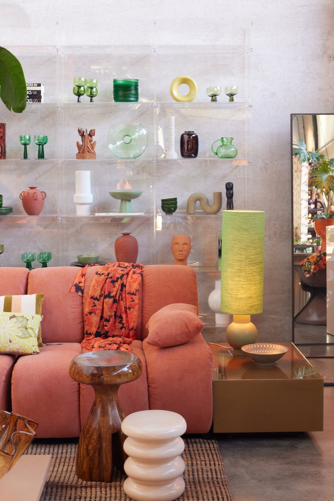 HKLIVING Matt Cream Terracotta Side Table - stoneandbeige