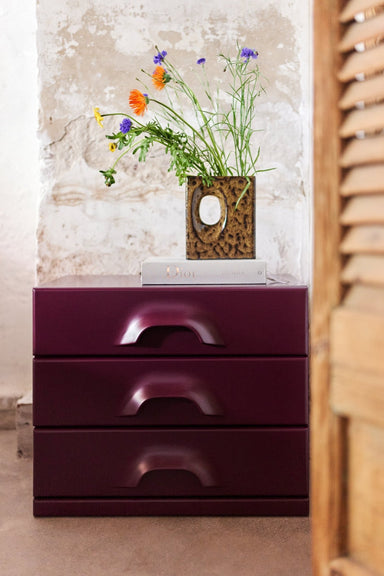 HKLIVING: Mulberry 3 Drawer Bed side Chest - stoneandbeige