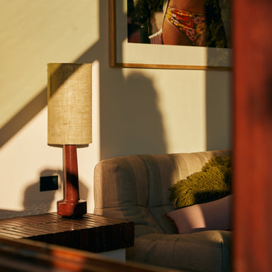 HKLIVING Retro stoneware Red Lava lamp base - stoneandbeige