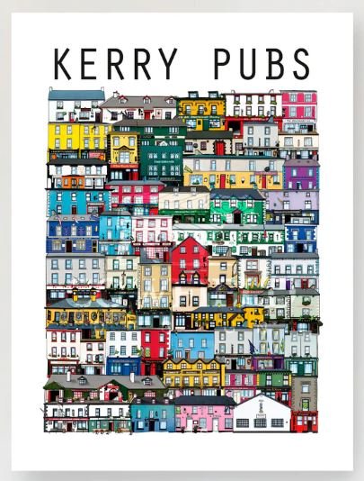 Illustrated Famous Kerry Pubs By Cowfield - stoneandbeige