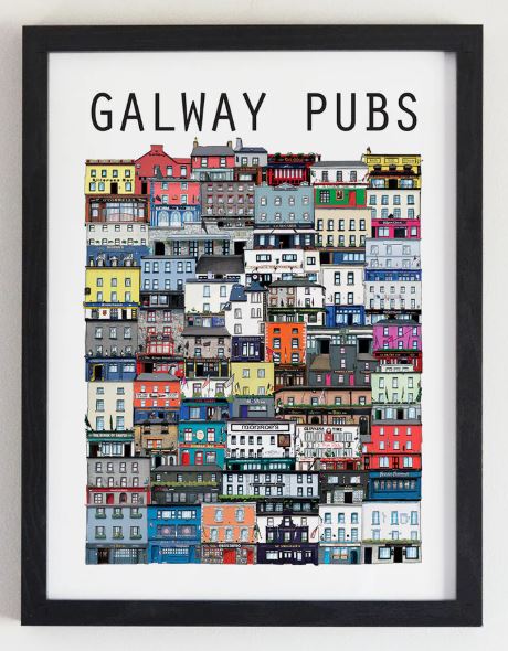 Illustrated Galway Pub Wall Art BY COWFIELD - stoneandbeige