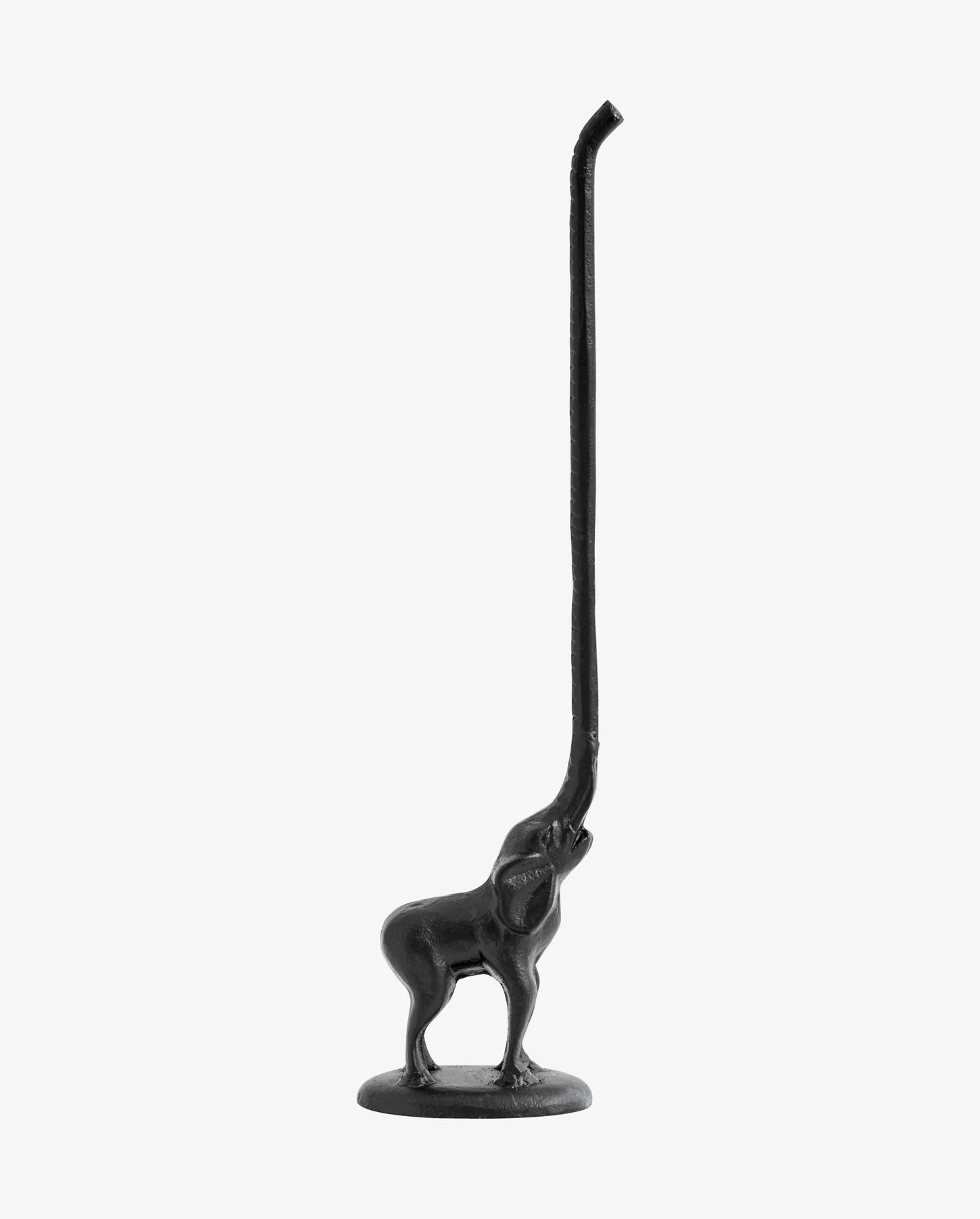 Iron Matt Black Elephant Holder - stoneandbeige