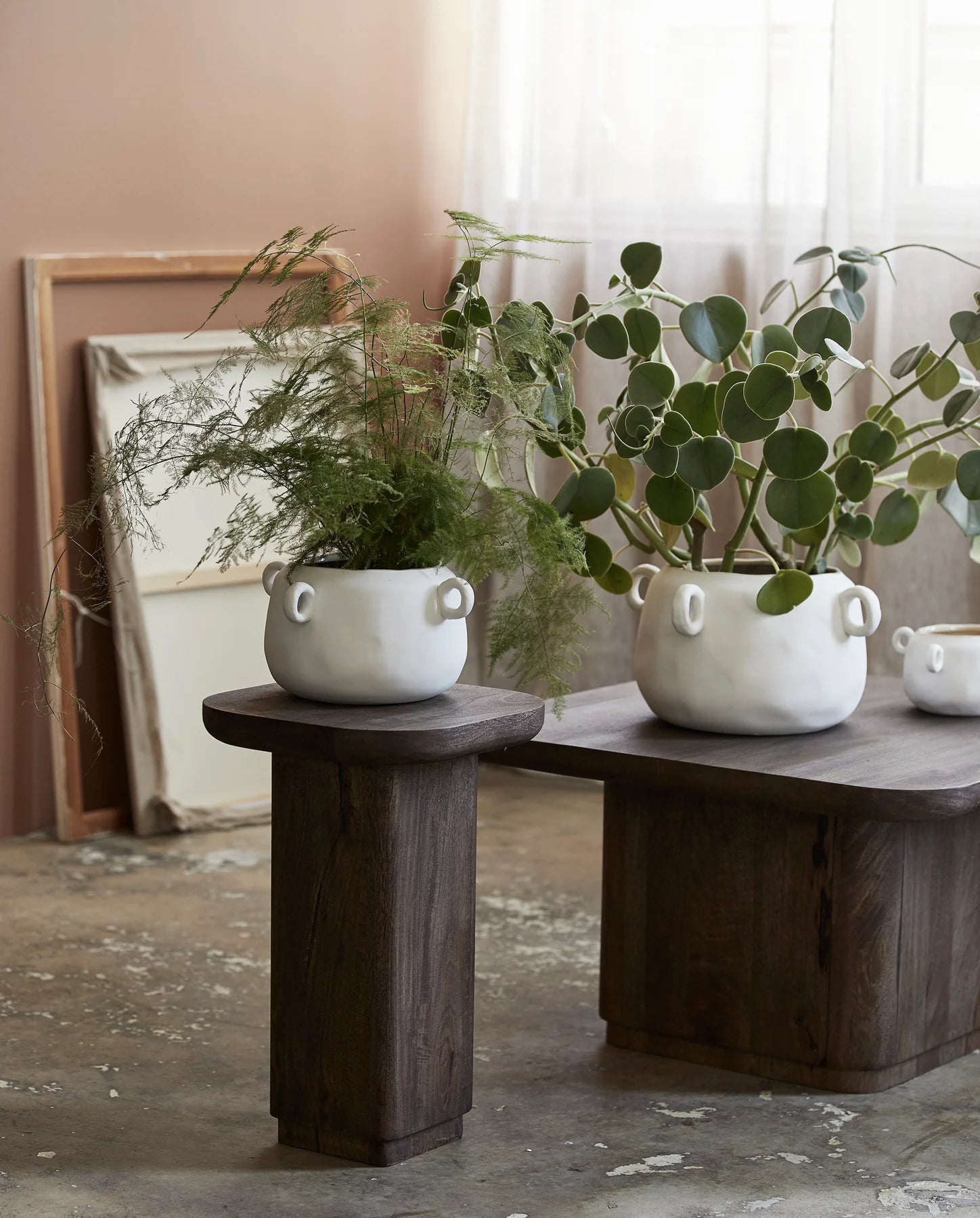 Large White Ceramic Plant Pot - stoneandbeige