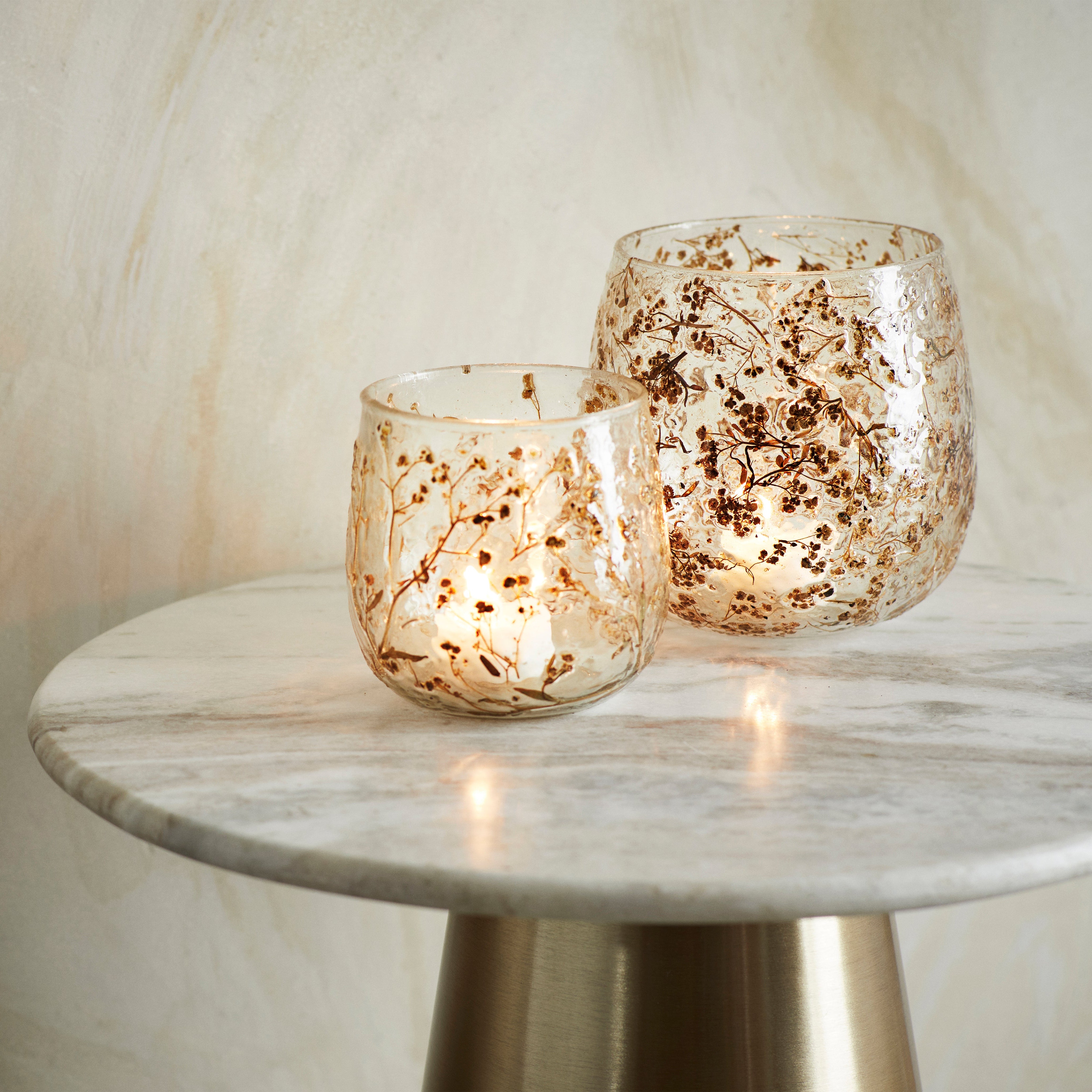 Glass Flower Petal T Light Holder