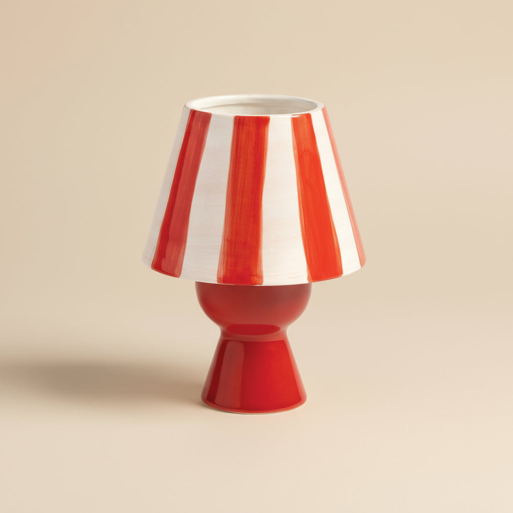 Red Pin Stripe T - Light Holder - stoneandbeige