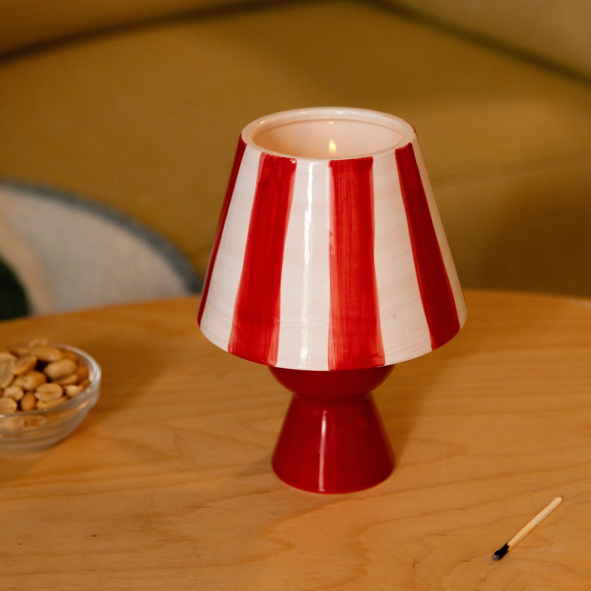 Red Pin Stripe T - Light Holder - stoneandbeige
