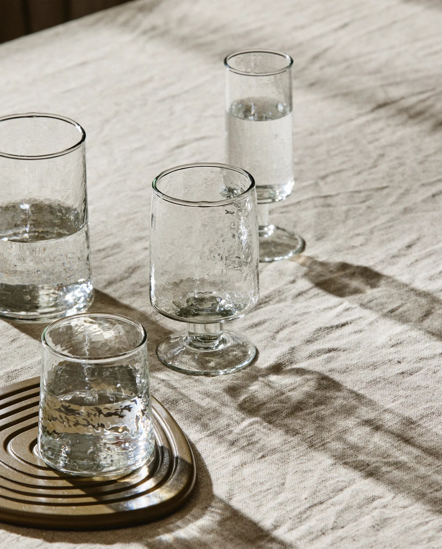 Set of 2 Tall Recycled Drinking Glasses - stoneandbeige