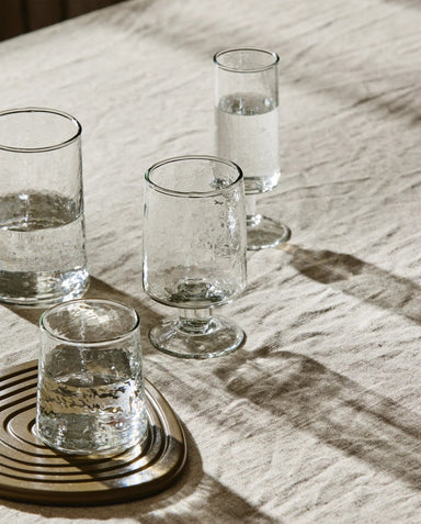 Set of 2 Tall Recycled Drinking Glasses - stoneandbeige
