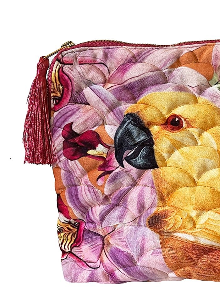 Velvet Orchid Flower Parrot Makeup + Laptop Bag - stoneandbeige