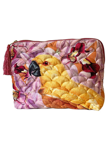 Velvet Orchid Flower Parrot Makeup + Laptop Bag - stoneandbeige