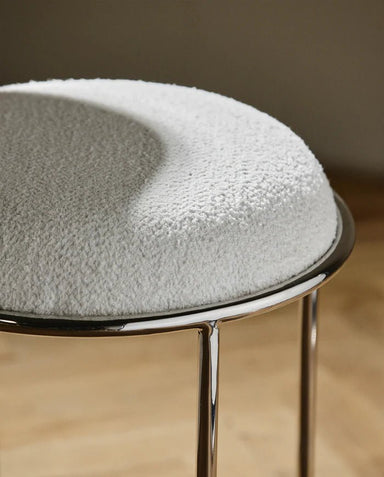 White Cotton Stool - stoneandbeige