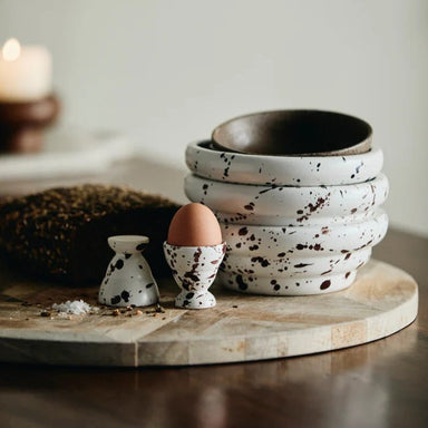 White/Brown Organic shape Bowl - stoneandbeige