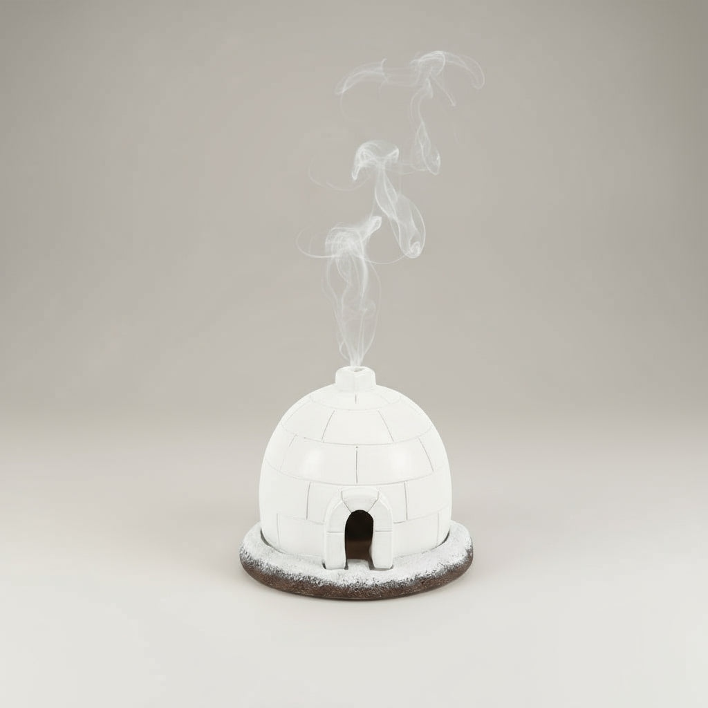 White Igloo Incense Burner - stoneandbeigeWhite Igloo Incense Burner
