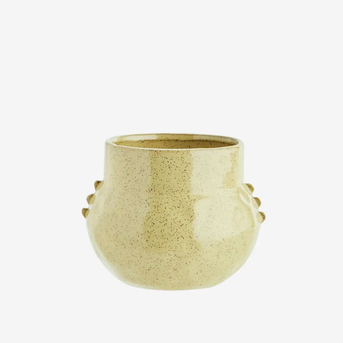 Yellow Unqiue Glazed Plant Pot - stoneandbeige