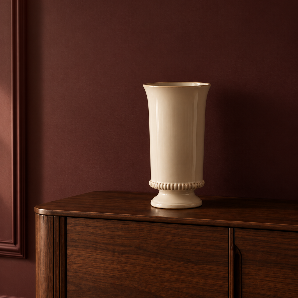 Ivory Sculptural Ceramic Vase