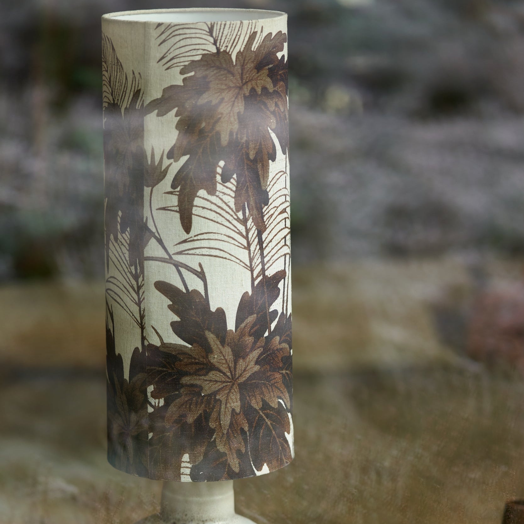 HKLIVING Brown Flower Cylinder Lamp Shade