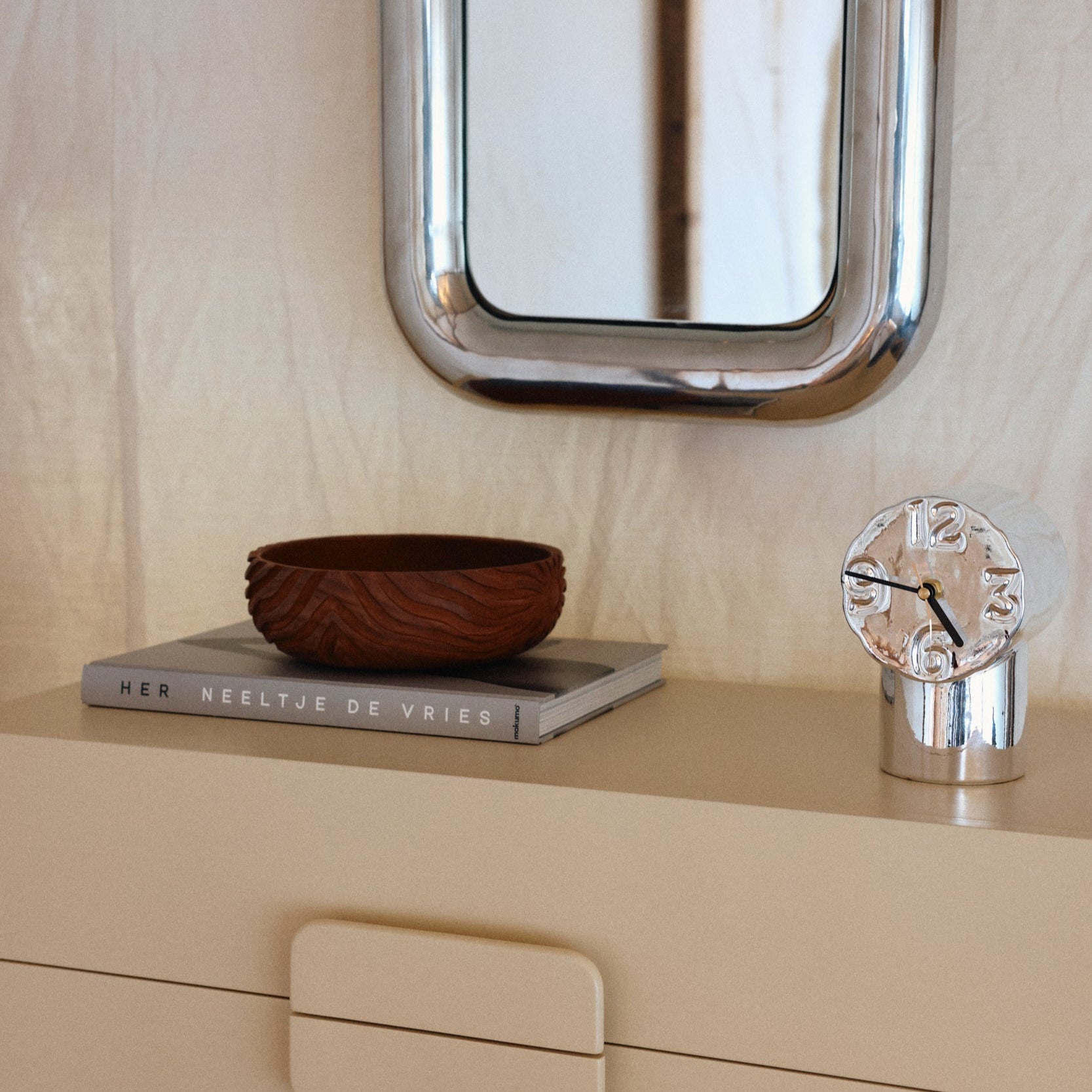 HKLIVING Hand-Carved Wooden Serving Bowl