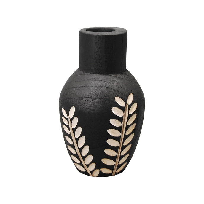 Black Wood Organic Vase
