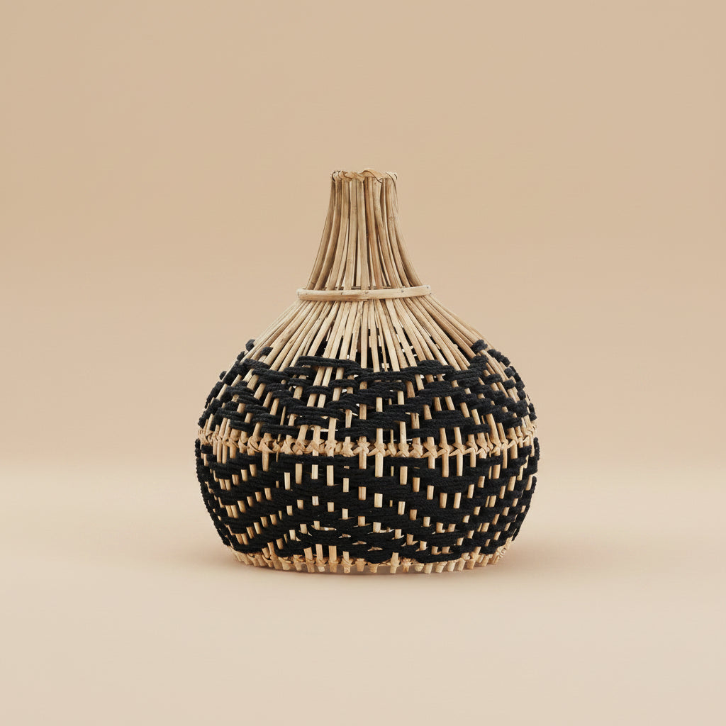 Handcrafted Bamboo + Cotton Rope Light Shade